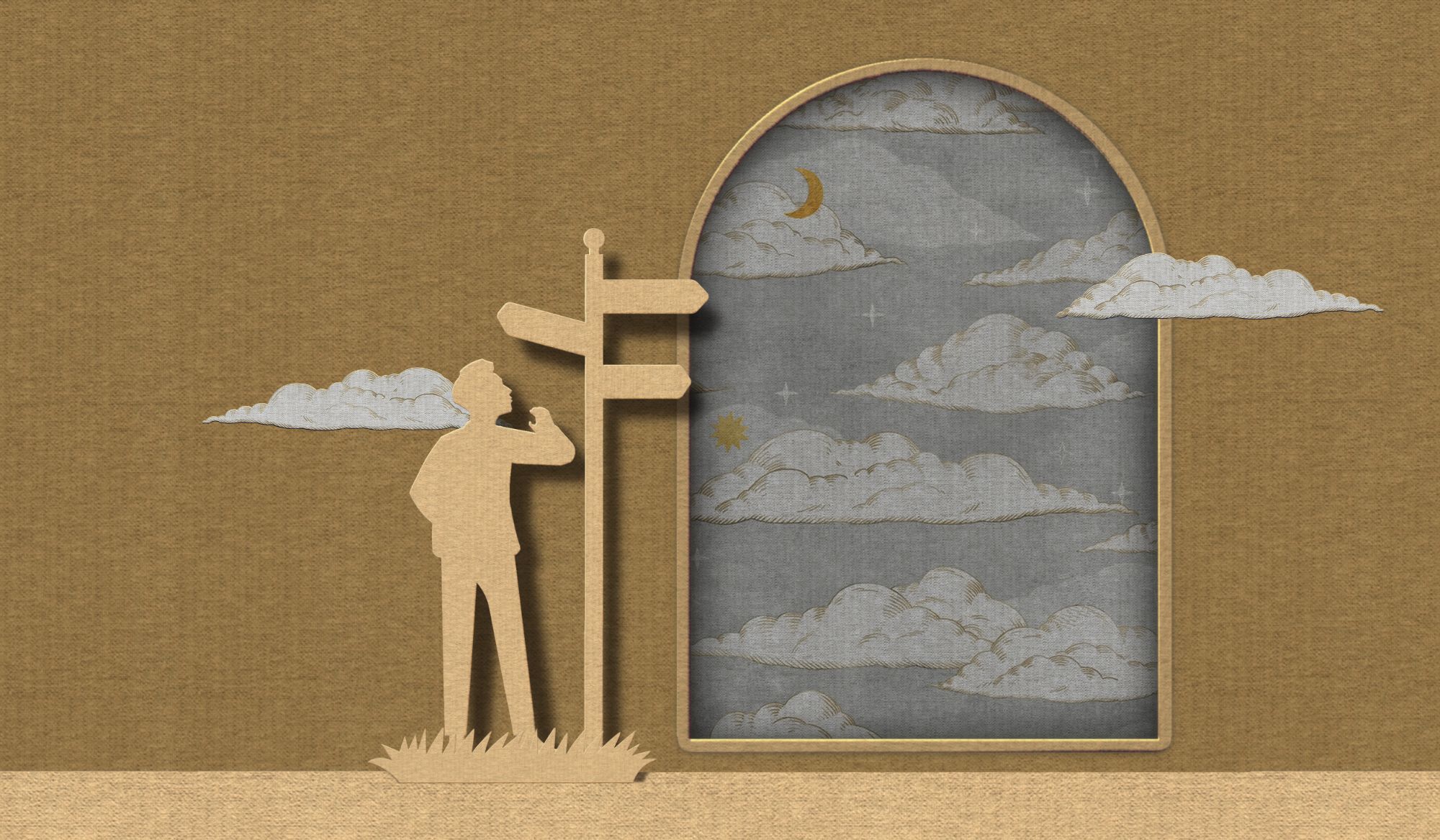 Ilustrasi manusia dalam pencarian tujuan