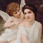 Murmure de l'amour karya Charles Amable Lenoir, Admiring Beauty karya Guillaume Seignac, dan ilustrasi toko kosmetik.